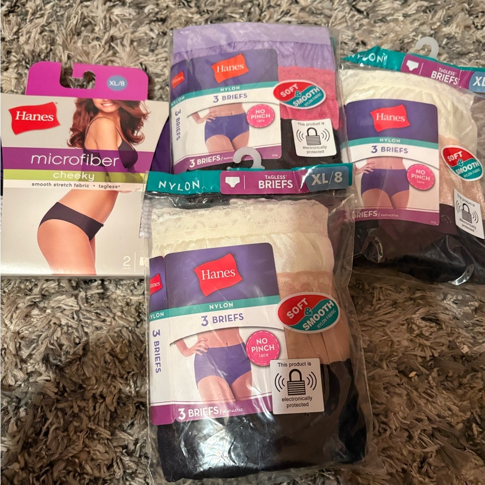 Hanes Men's Nylon Briefs - Black, White, Lavender